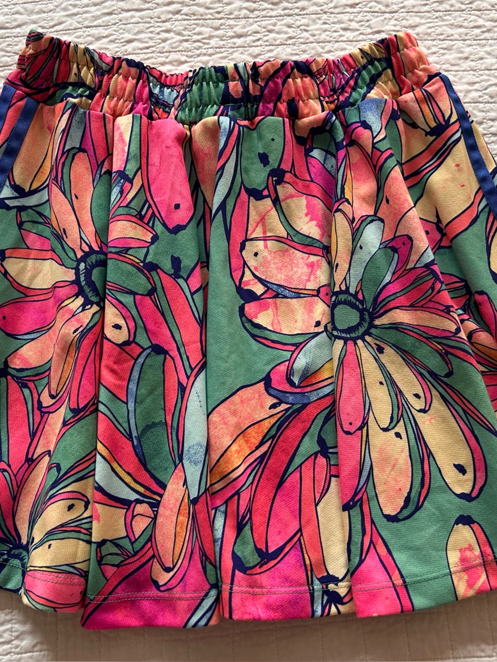 Adidas Farm Rio Multicolor Floral Elastic Waist Skirt - Pink, Green & Navy
